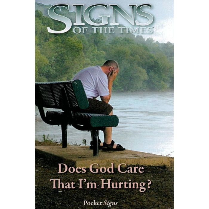 Pocket Signs - Does God Care That I'm Hurting? - Pack of 100 Pocket Signs - Does God Care That I'm Hurting? - Pack of 100