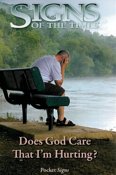 Pocket Signs - Does God Care That I'm Hurting? - Pack of 100